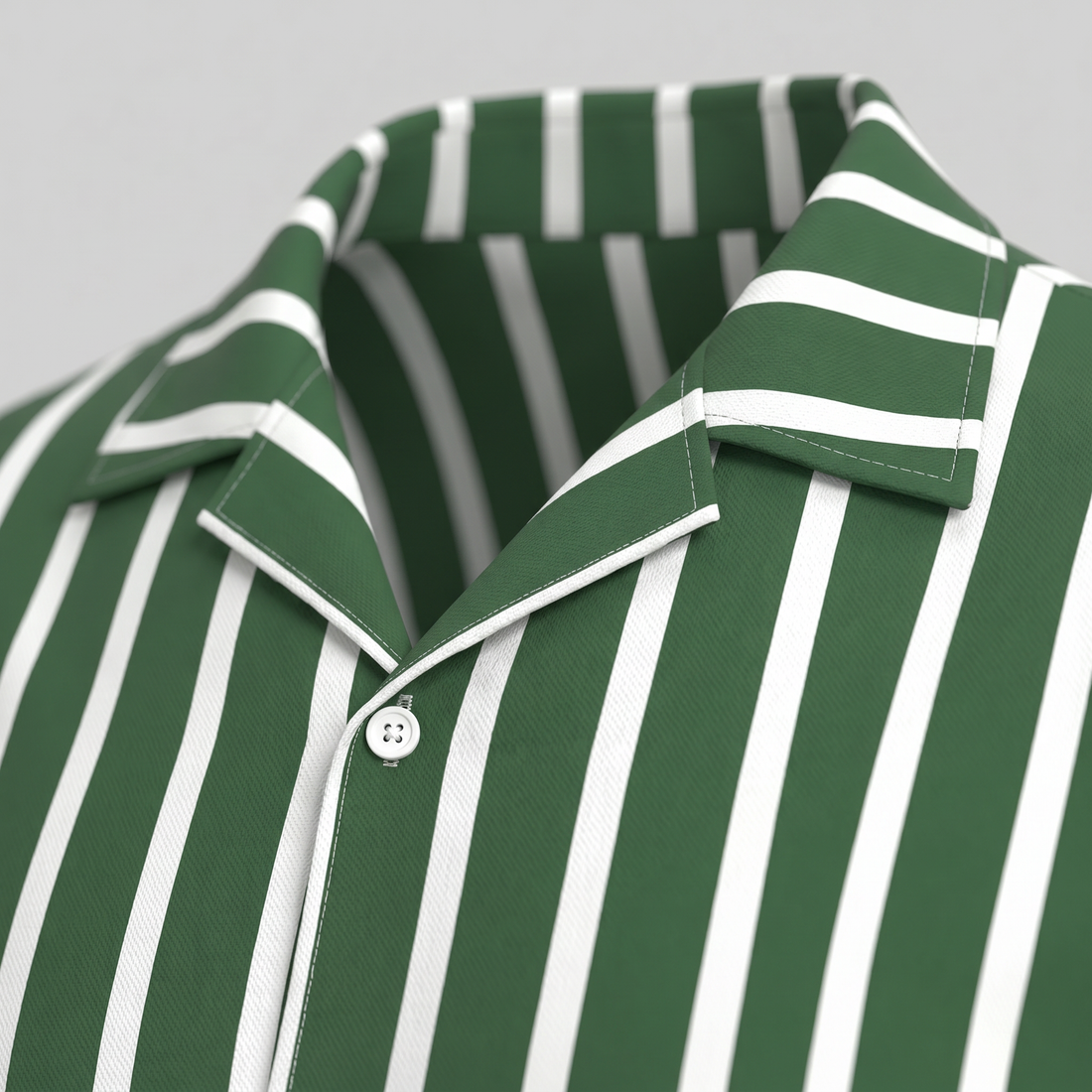 Men's Linen Blend Stripe Camp Collar Shirt