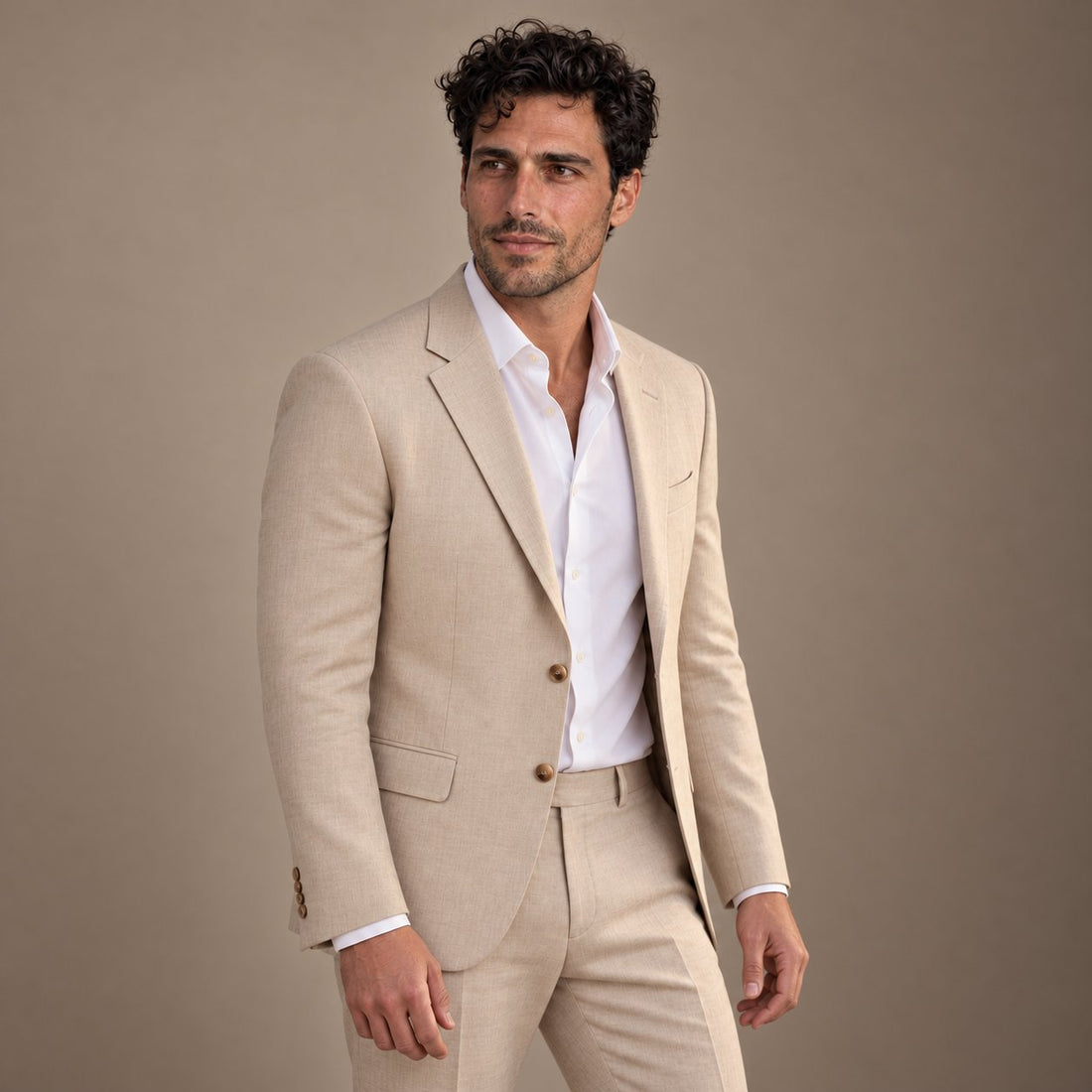 Men's Linen Blend Wedding Suit