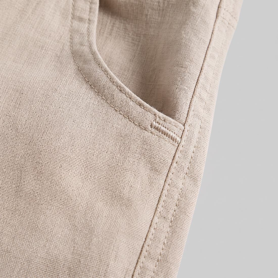 Men's Linen Blend Wide Leg Trousers