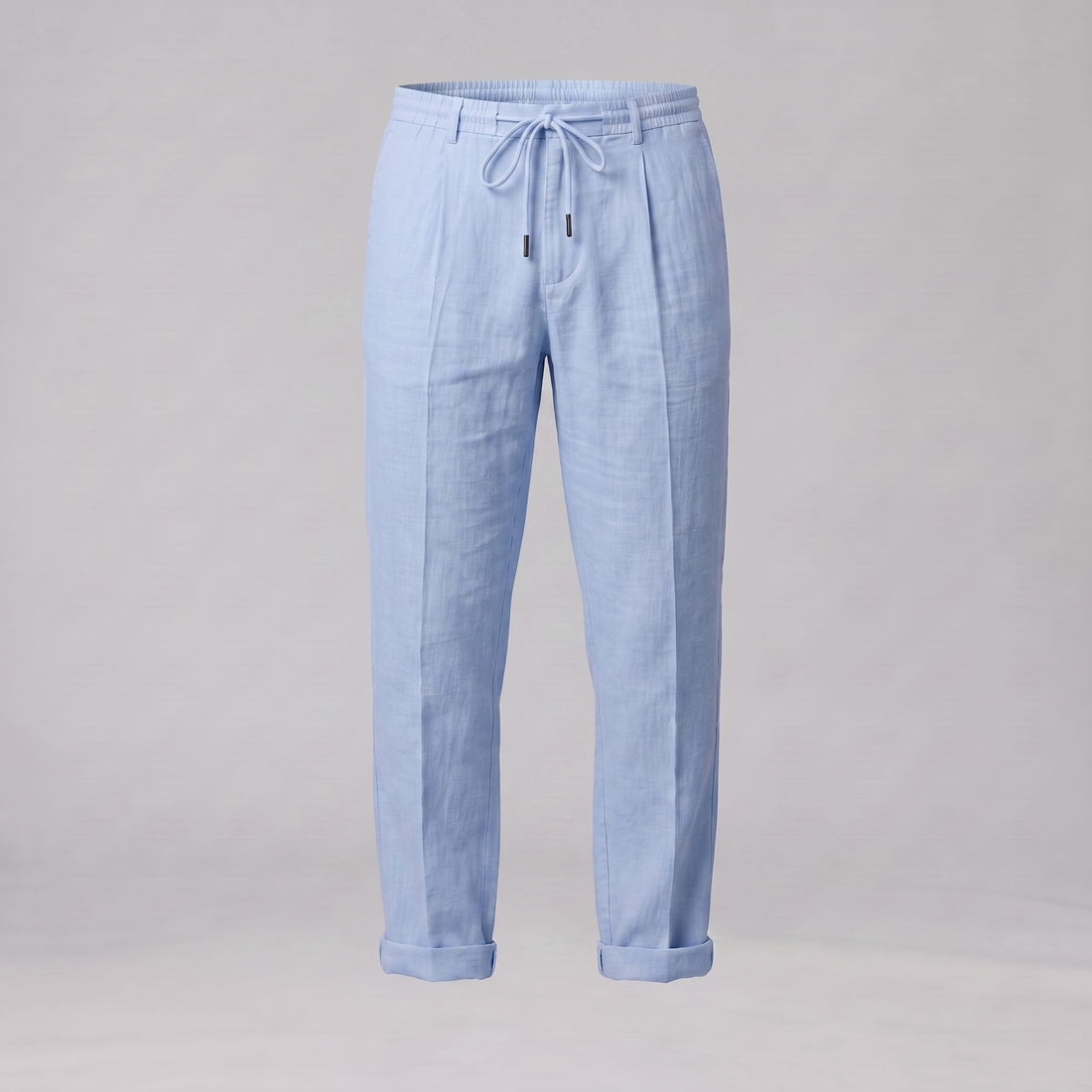 Men's Linen Drawstring Pleated Trousers