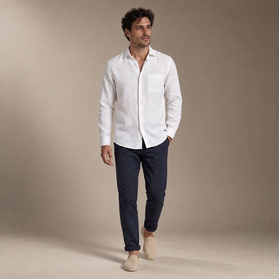 Men's Linen Long Sleeve Shirt