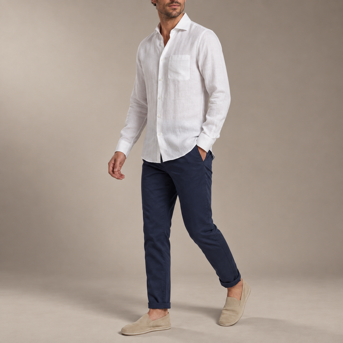 Men's Linen Long Sleeve Shirt