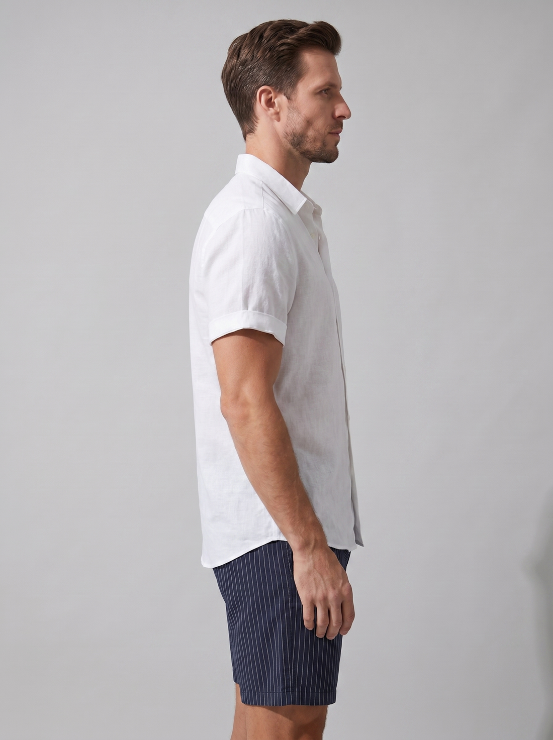 Men's Linen Shirt and Shorts Set