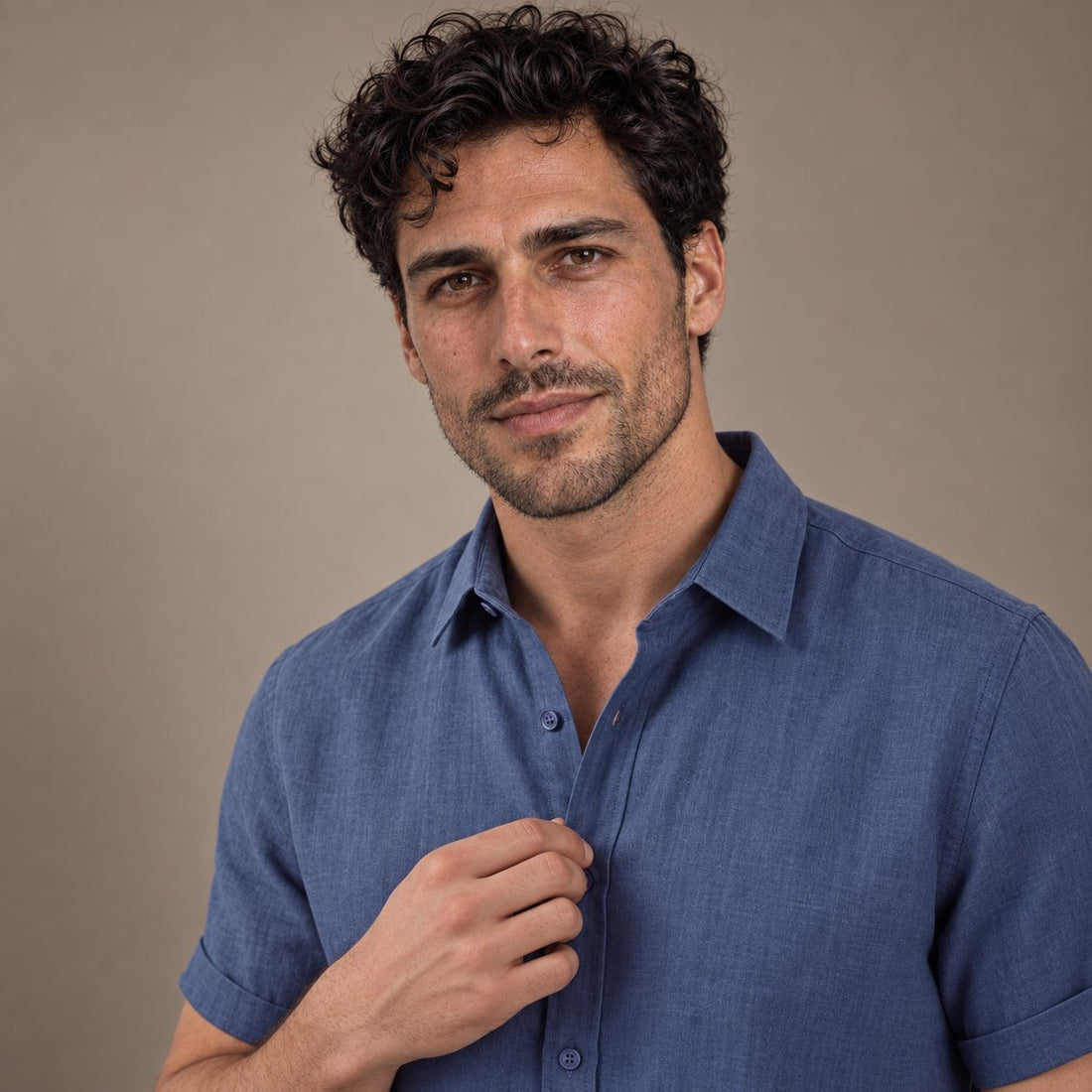 Men's Linen Short Sleeve Shirt