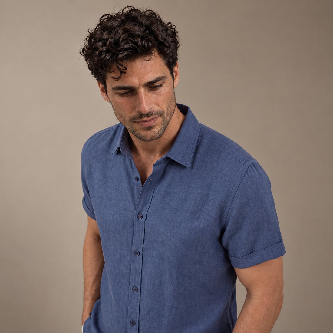 Men's Linen Short Sleeve Shirt
