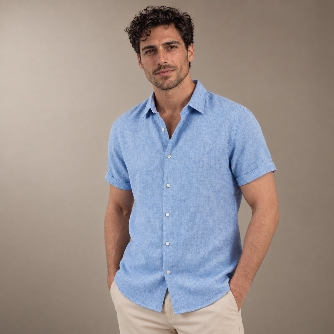 Men's Linen Short Sleeve Shirt