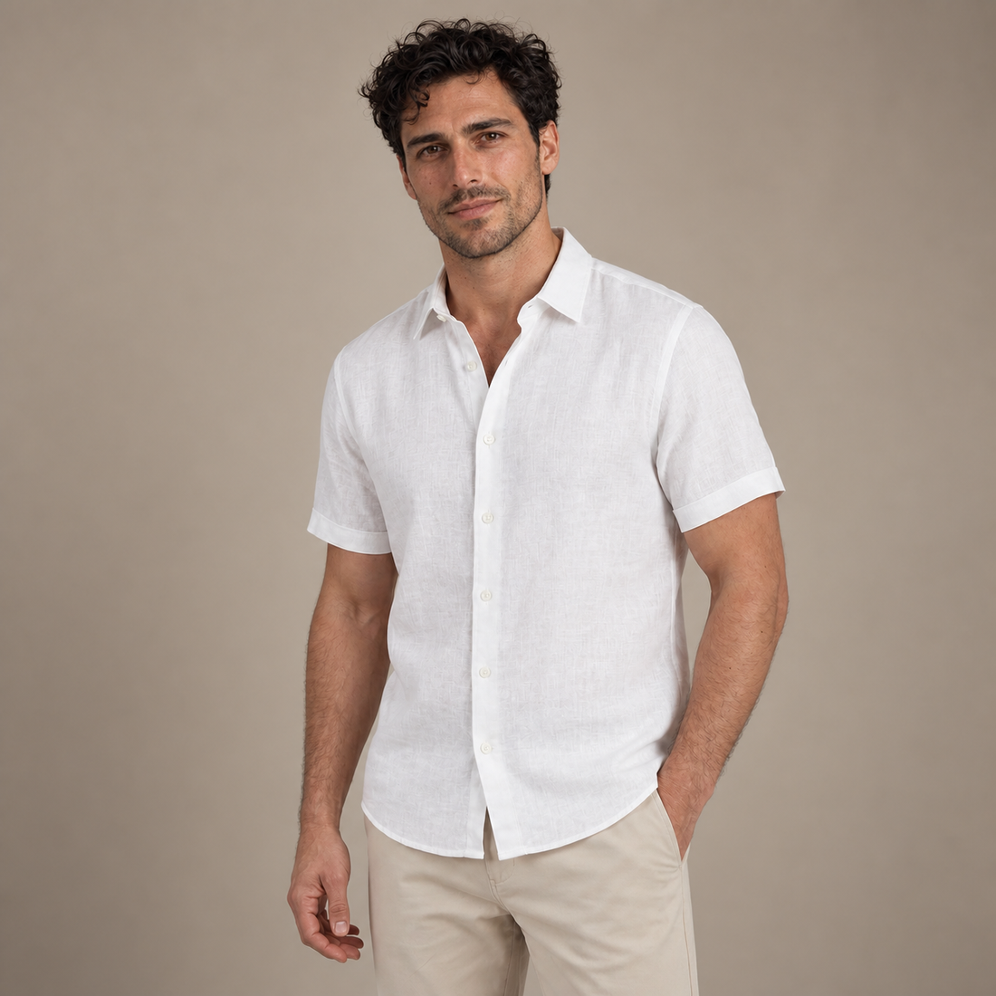 Men's Linen Short Sleeve Shirt