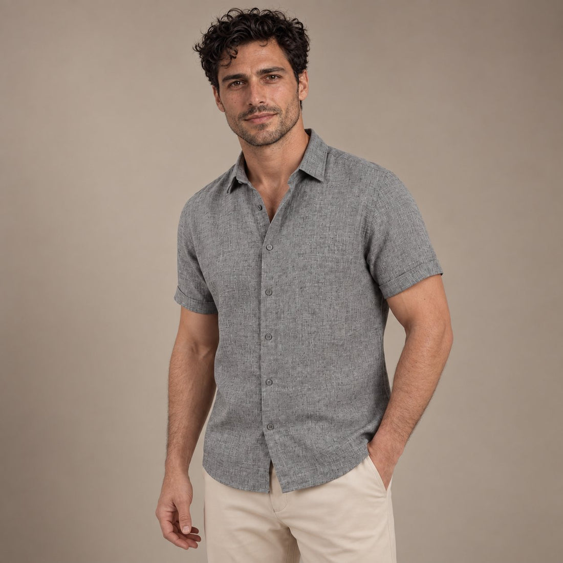 Men's Linen Short Sleeve Shirt