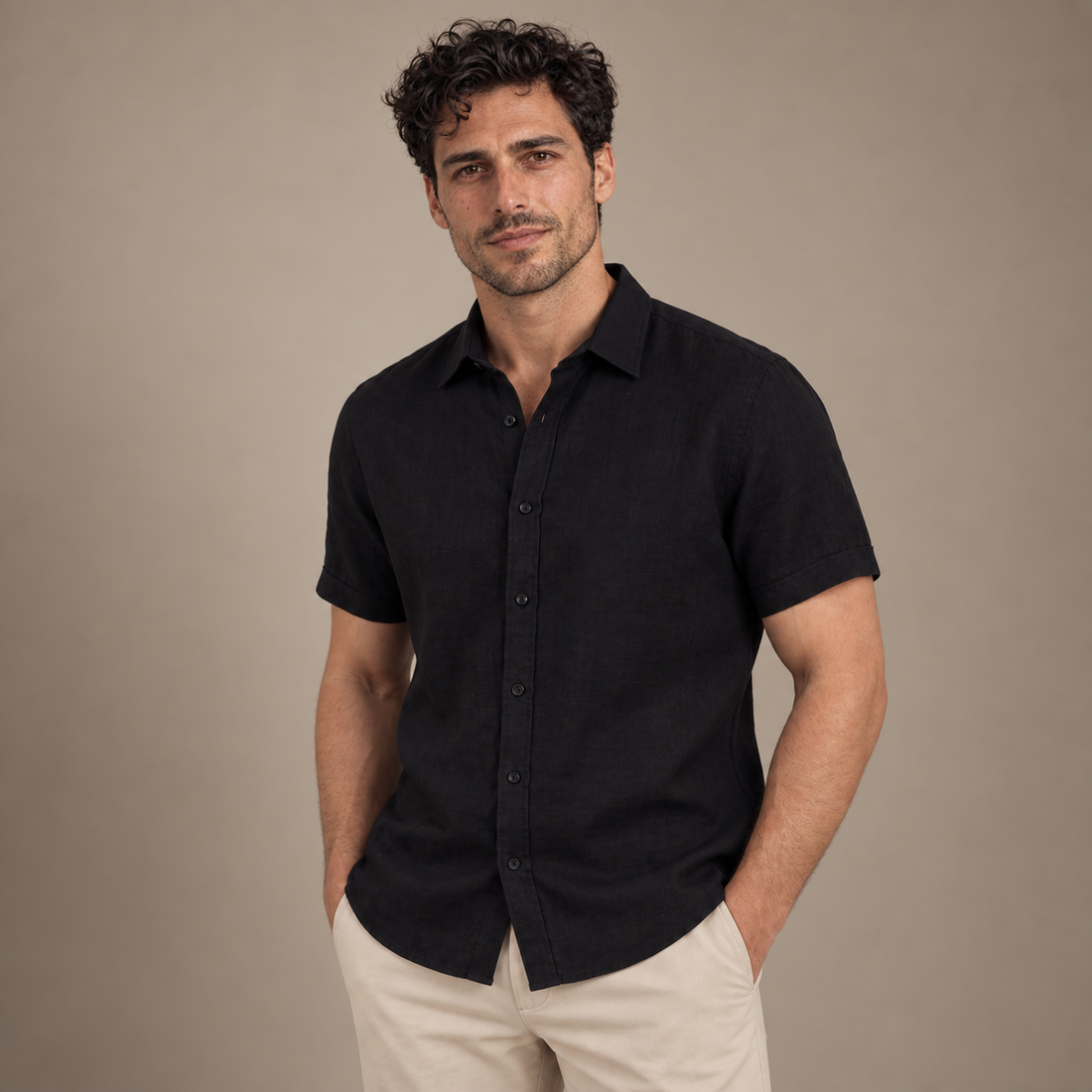 Men's Linen Short Sleeve Shirt