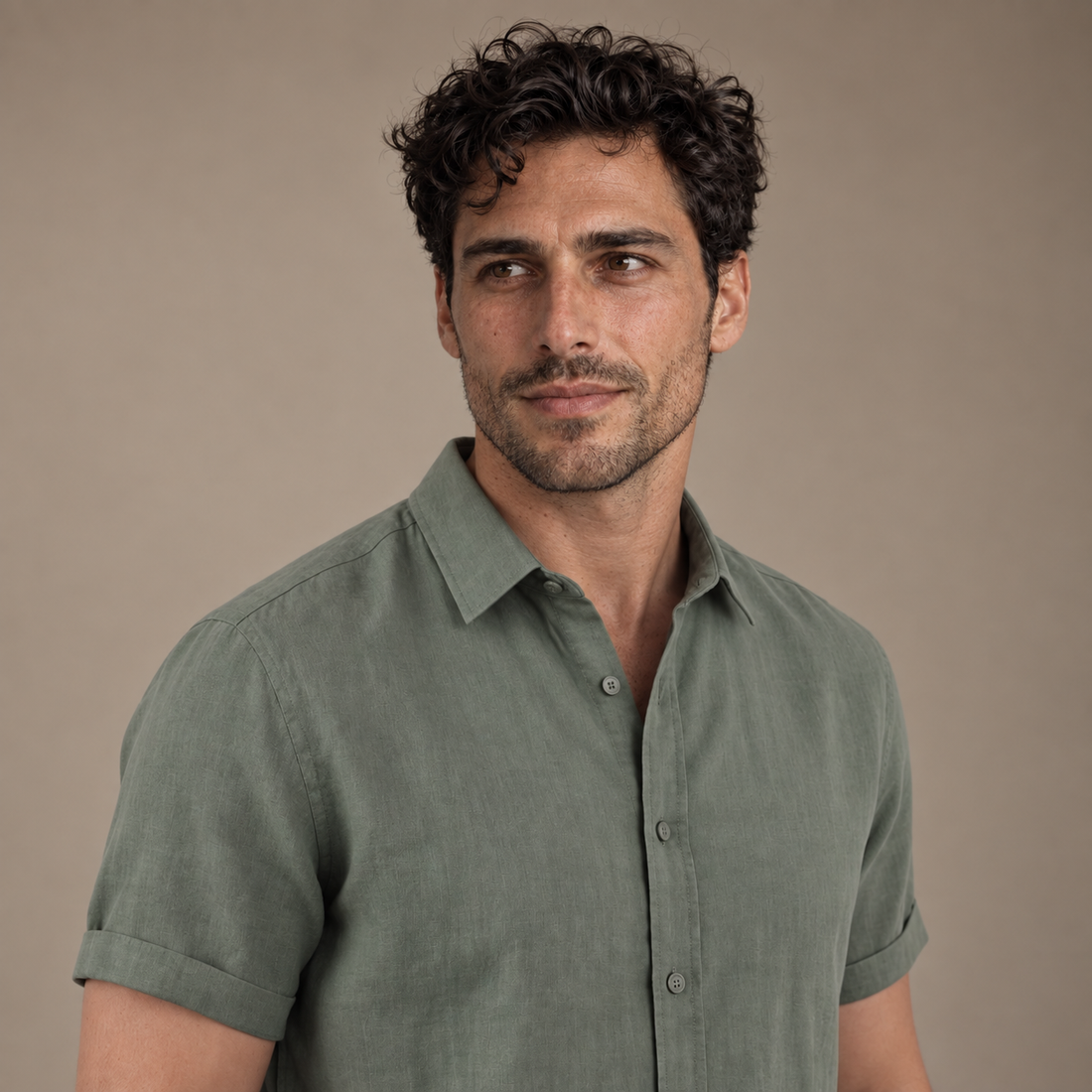 Men's Linen Short Sleeve Shirt