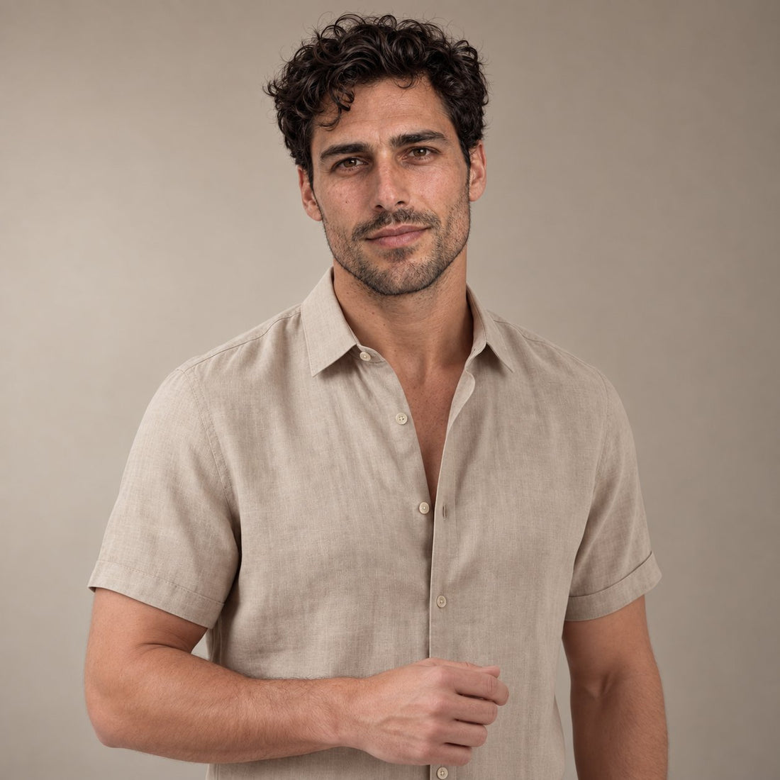Men's Linen Short Sleeve Shirt