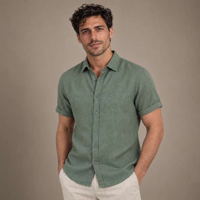 Men's Linen Short Sleeve Shirt