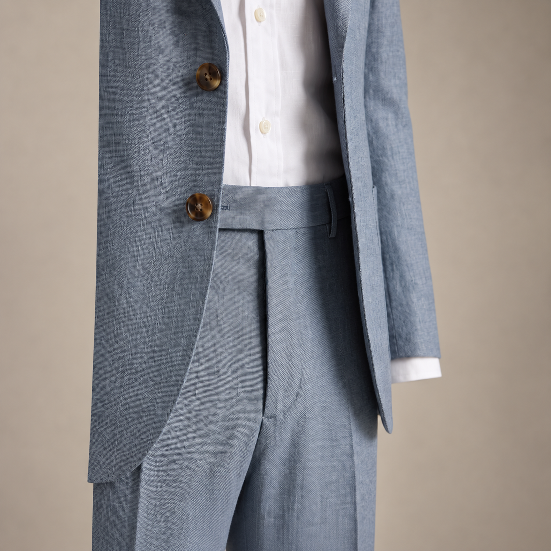 Men's Linen Slim-Fit Suit for Summer Weddings and Events