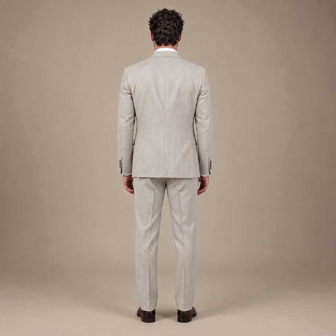 Men's Linen Slim-Fit Suit for Summer Weddings and Events
