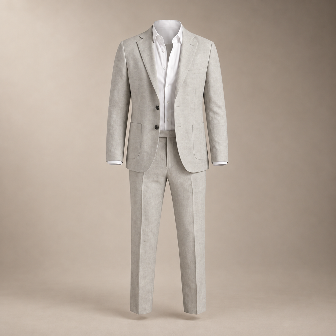 Men's Linen Slim-Fit Suit for Summer Weddings and Events