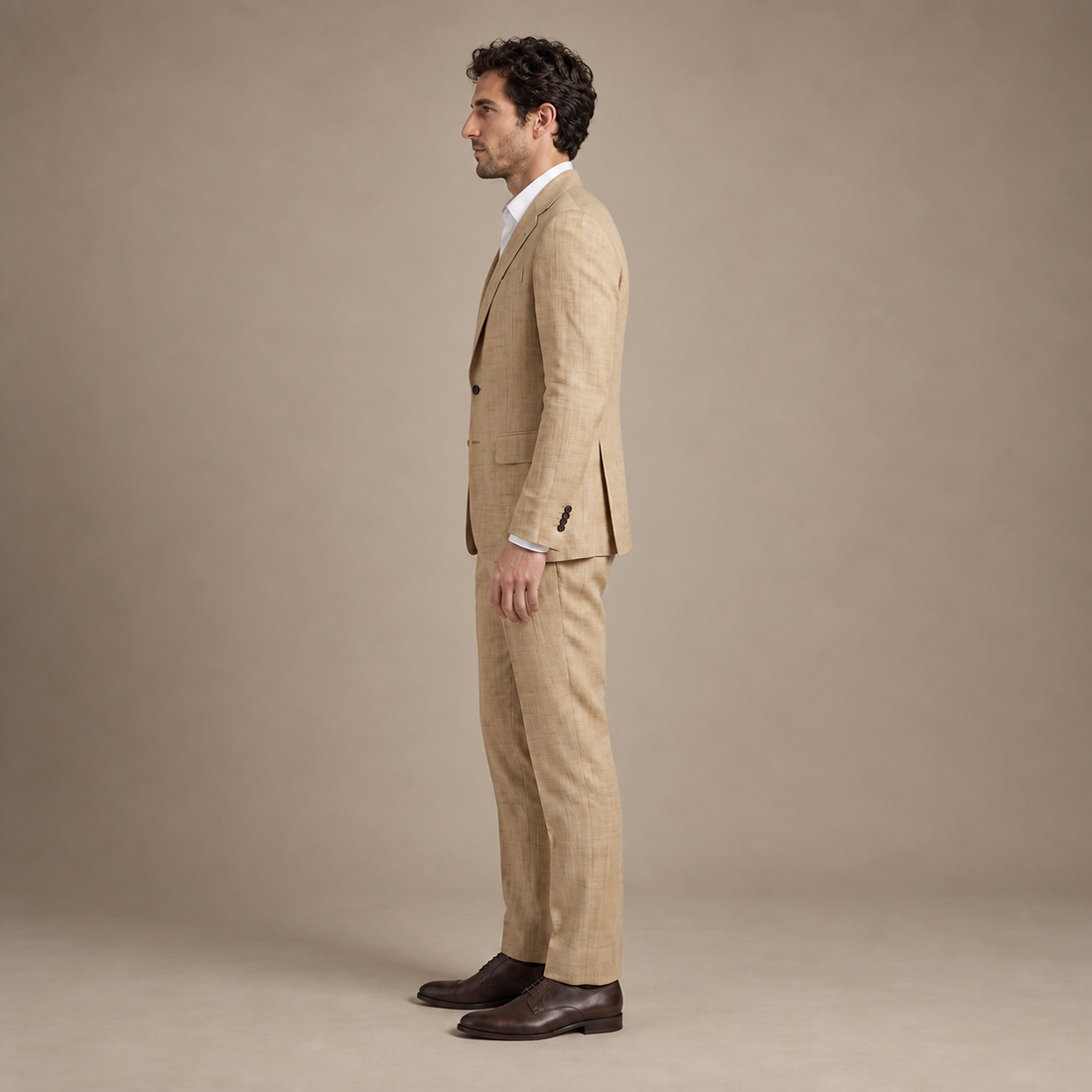 Men's Linen Slim-Fit Suit for Summer Weddings and Events