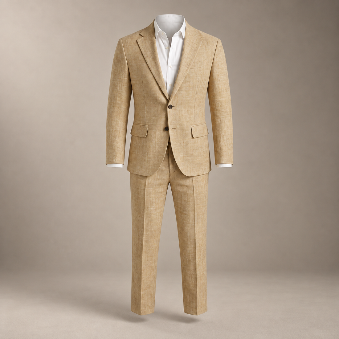 Men's Linen Slim-Fit Suit for Summer Weddings and Events