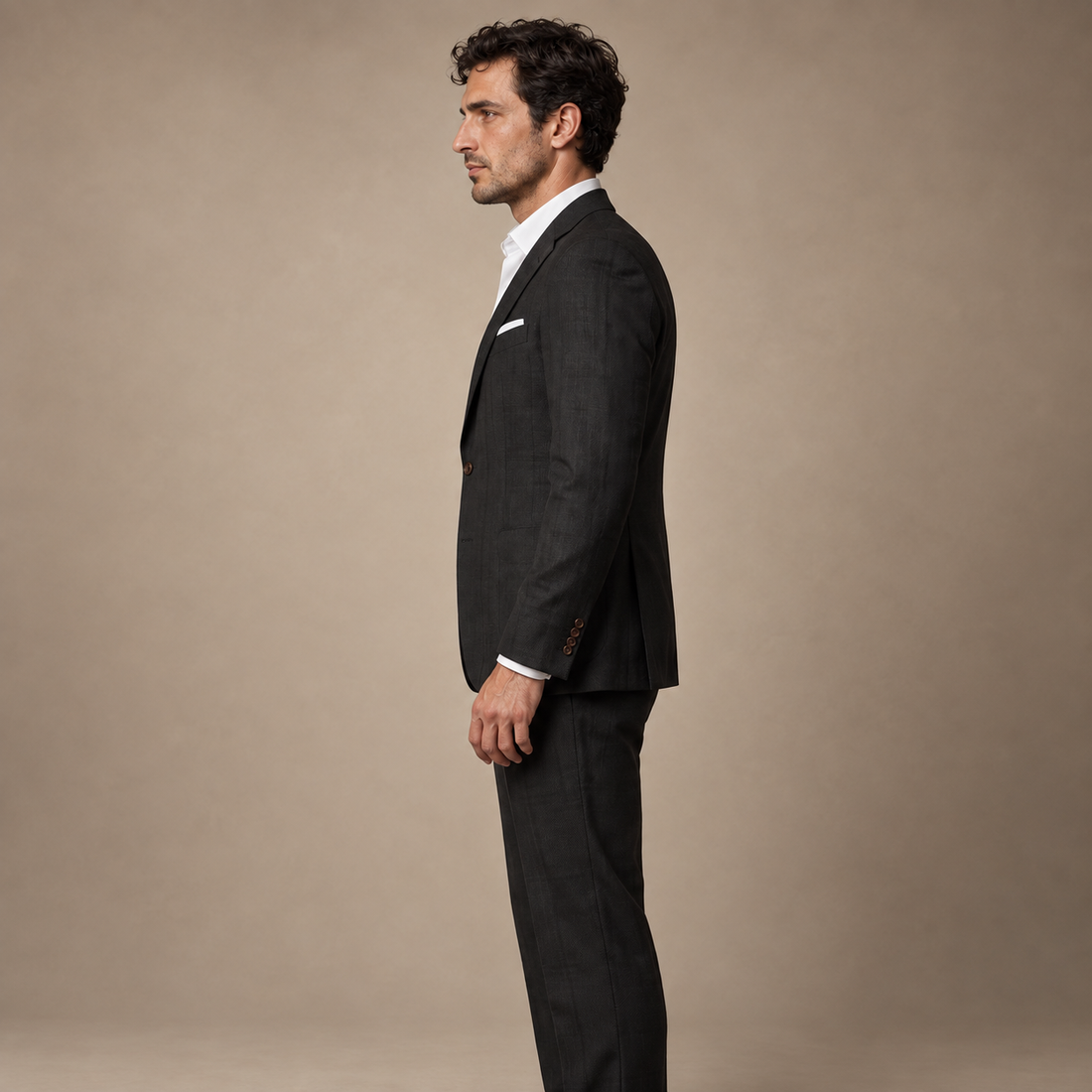 Men's Linen Slim-Fit Suit for Summer Weddings and Events