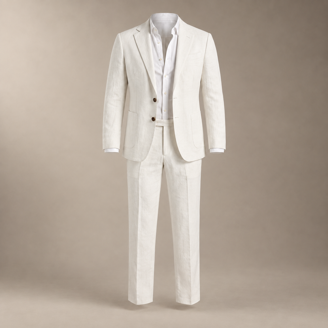 Men's Linen Slim-Fit Suit for Summer Weddings and Events
