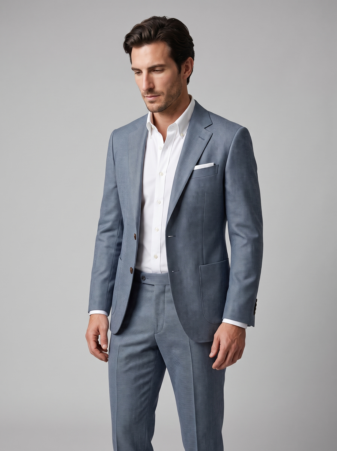 Men's Linen Slim-Fit Suit for Summer Weddings and Events