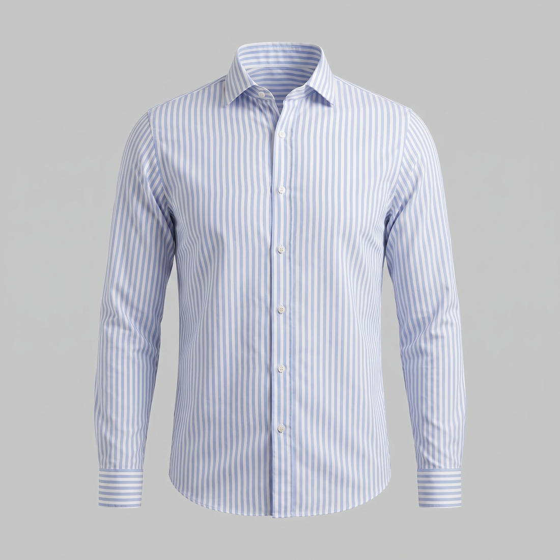 Men's Linen Vertical Stripe Dress Shirt