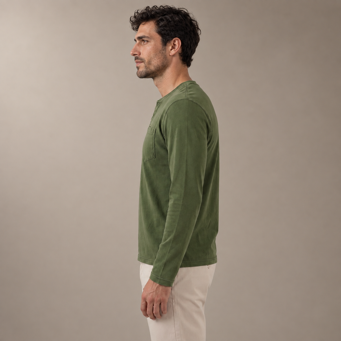 Men's Long Sleeve Henley Shirt