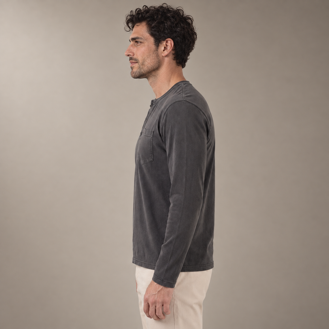 Men's Long Sleeve Henley Shirt
