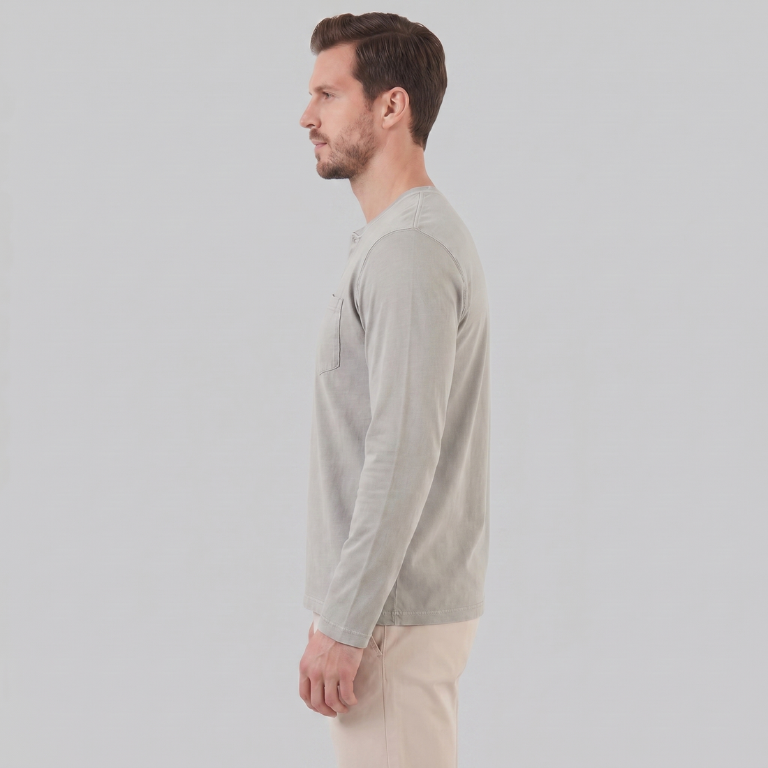 Men's Long Sleeve Henley Shirt