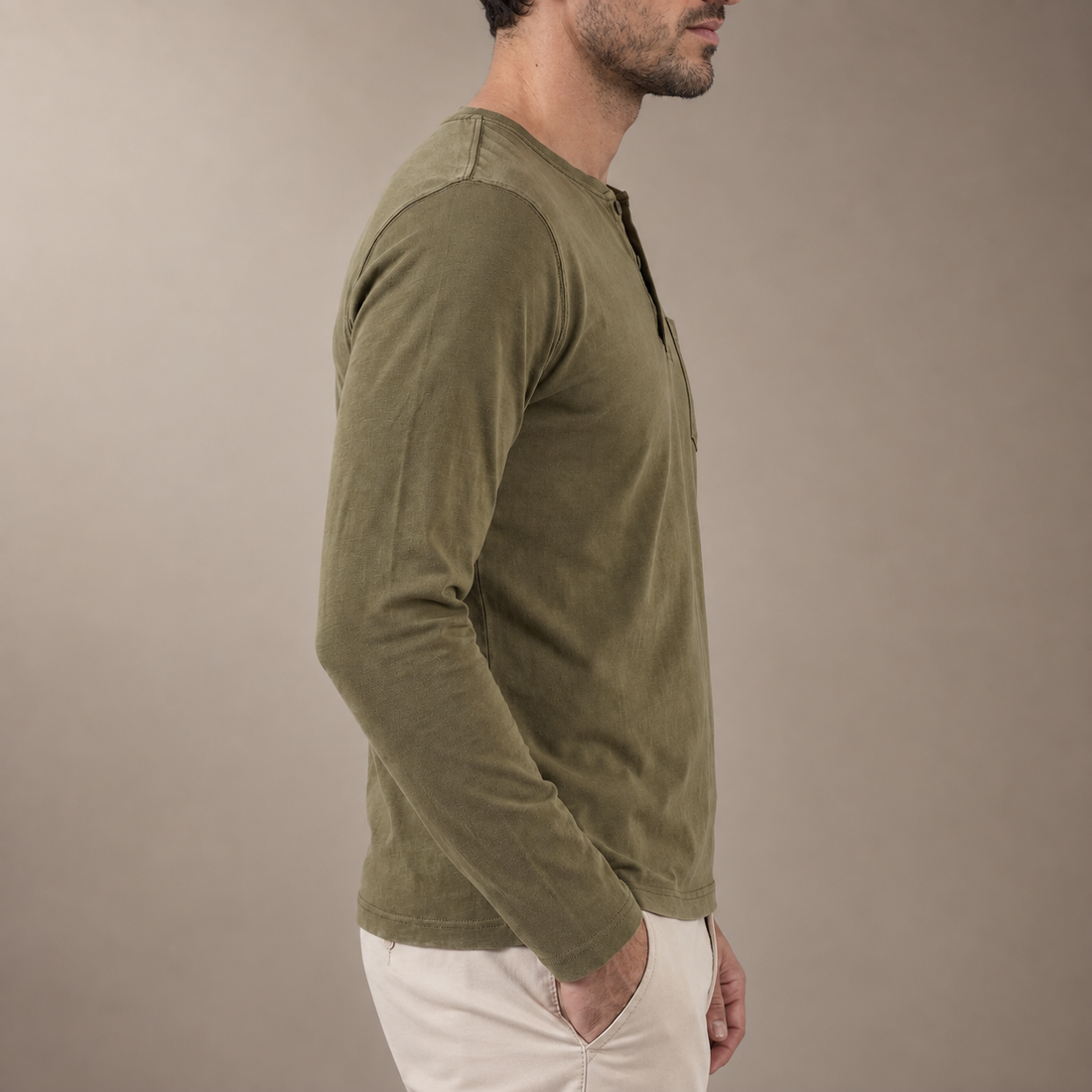 Men's Long Sleeve Henley Shirt