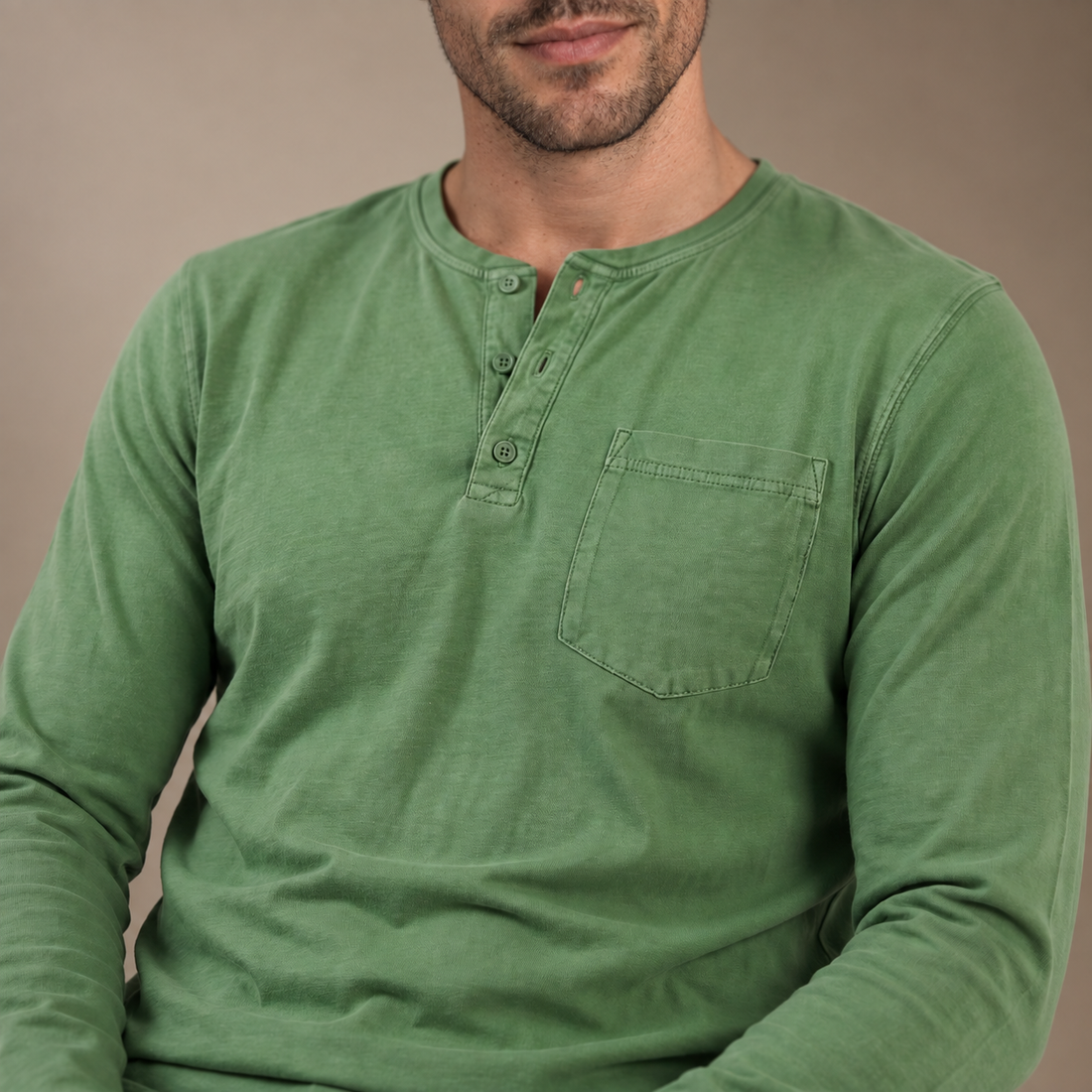 Men's Long Sleeve Henley Shirt