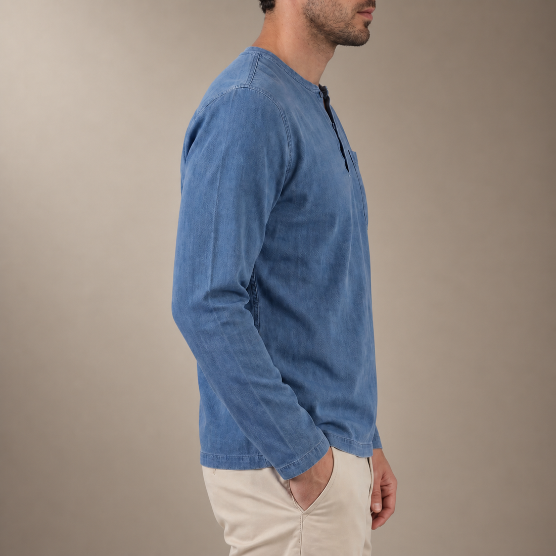 Men's Long Sleeve Henley Shirt