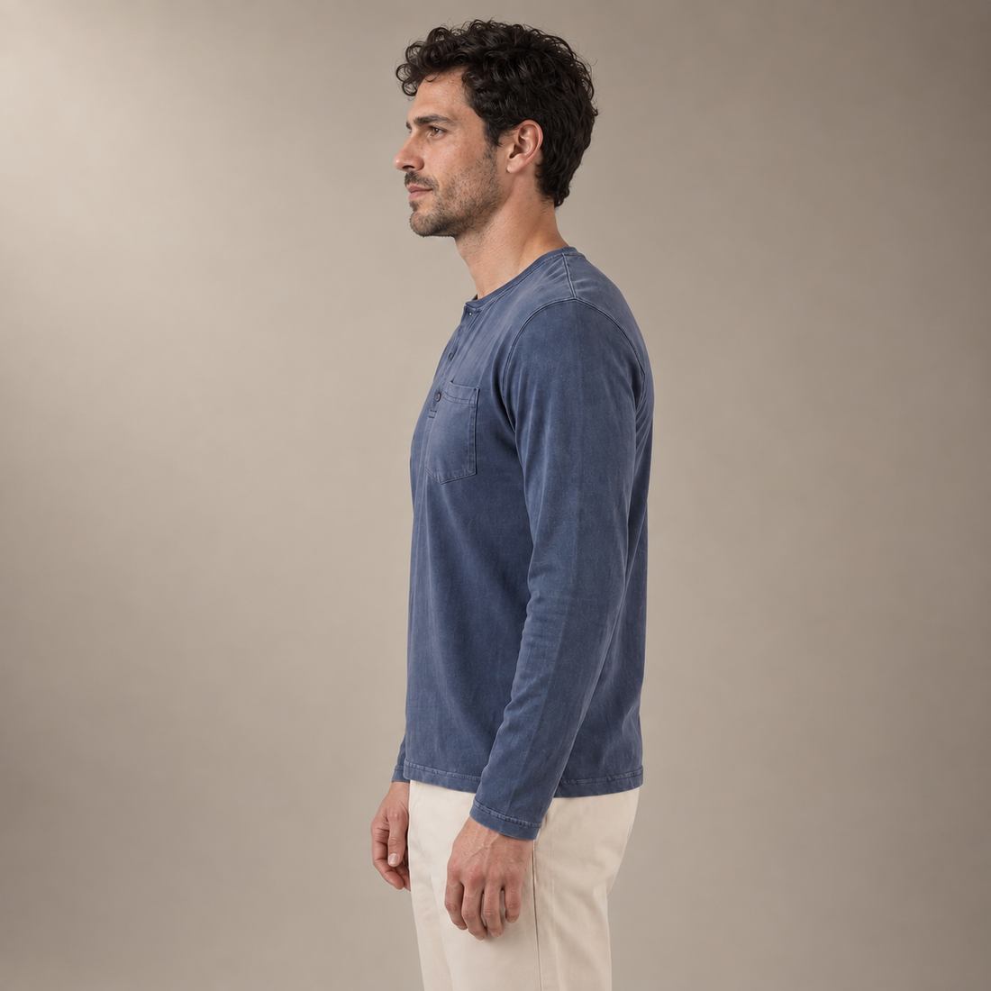 Men's Long Sleeve Henley Shirt