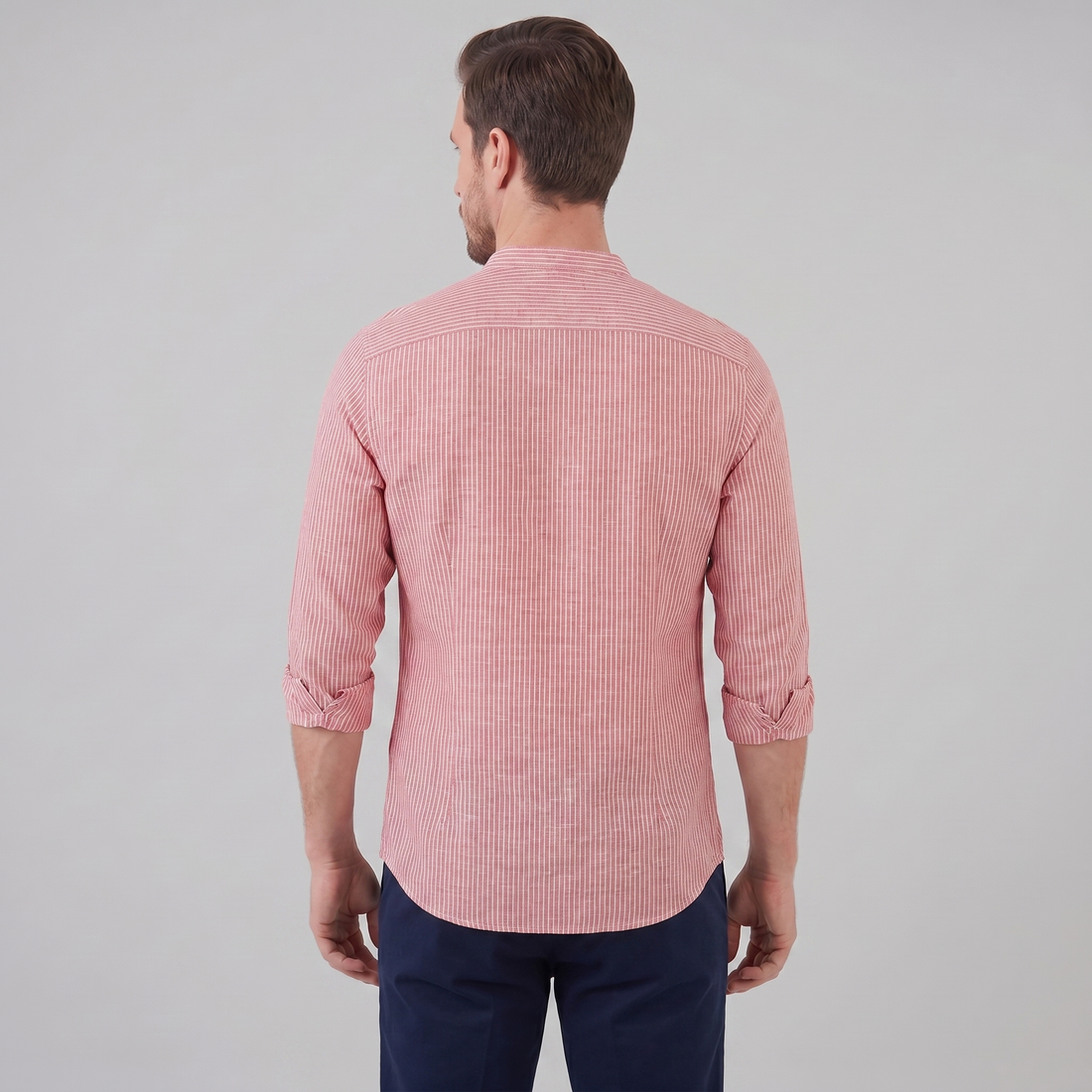 Men's Long Sleeve Striped Henley Shirt