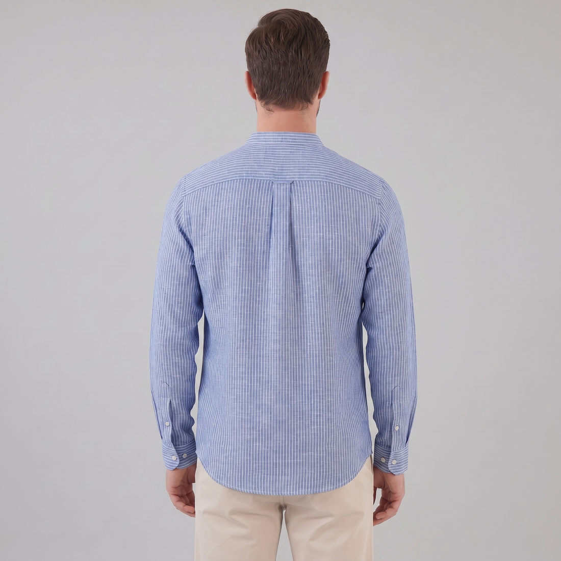 Men's Long Sleeve Striped Henley Shirt