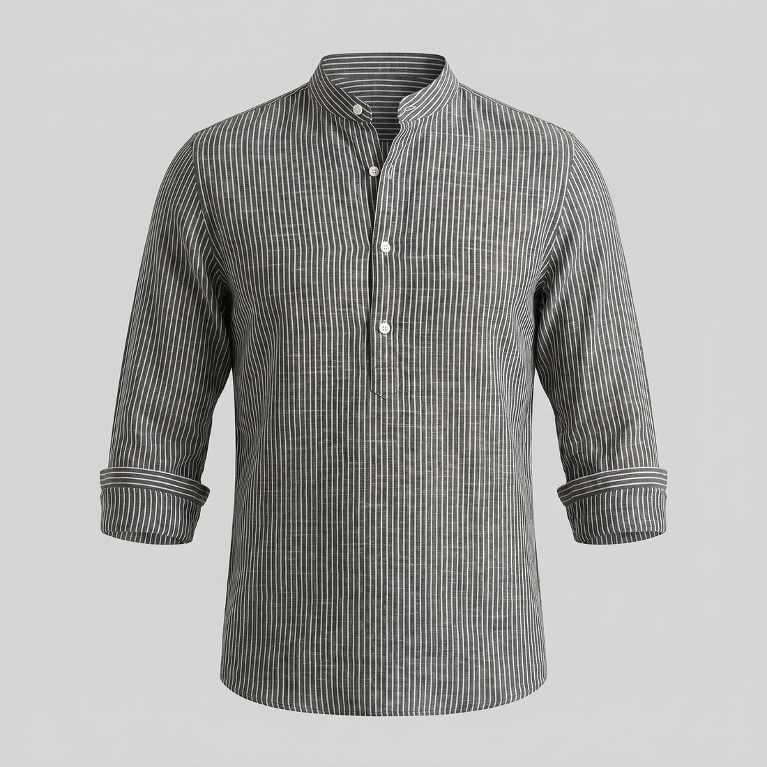 Men's Long Sleeve Striped Henley Shirt