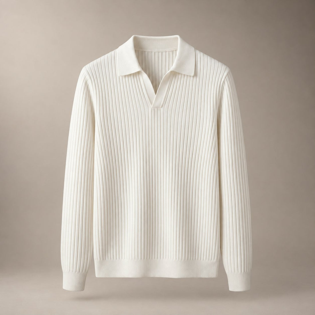 Men's Long Sleeved V-Neck Polo Shirt