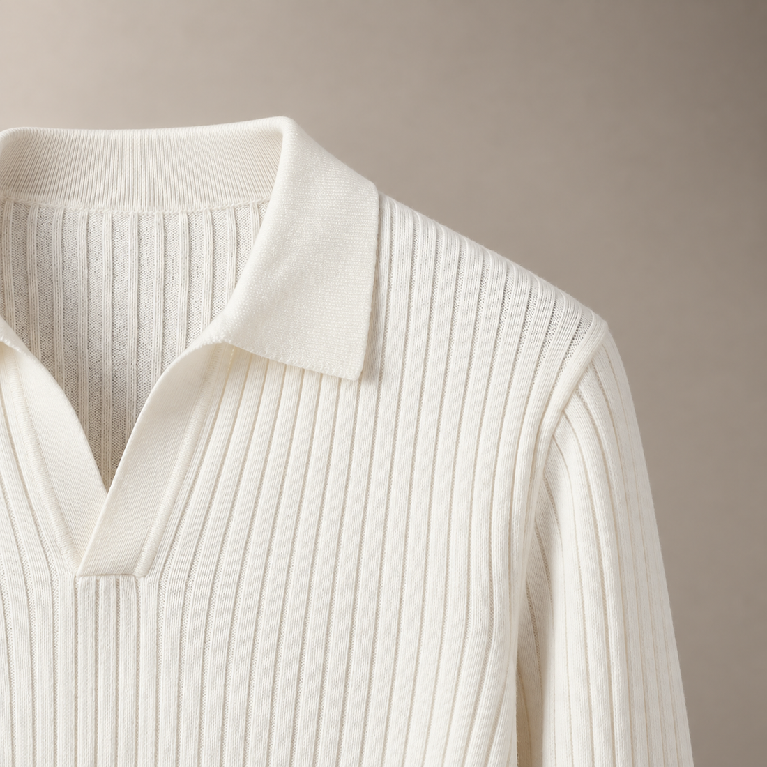 Men's Long Sleeved V-Neck Polo Shirt