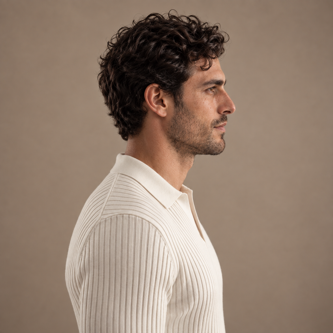 Men's Long Sleeved V-Neck Polo Shirt