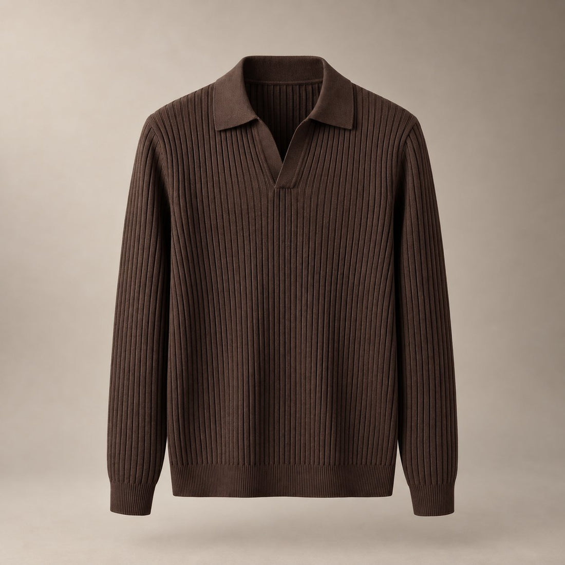 Men's Long Sleeved V-Neck Polo Shirt