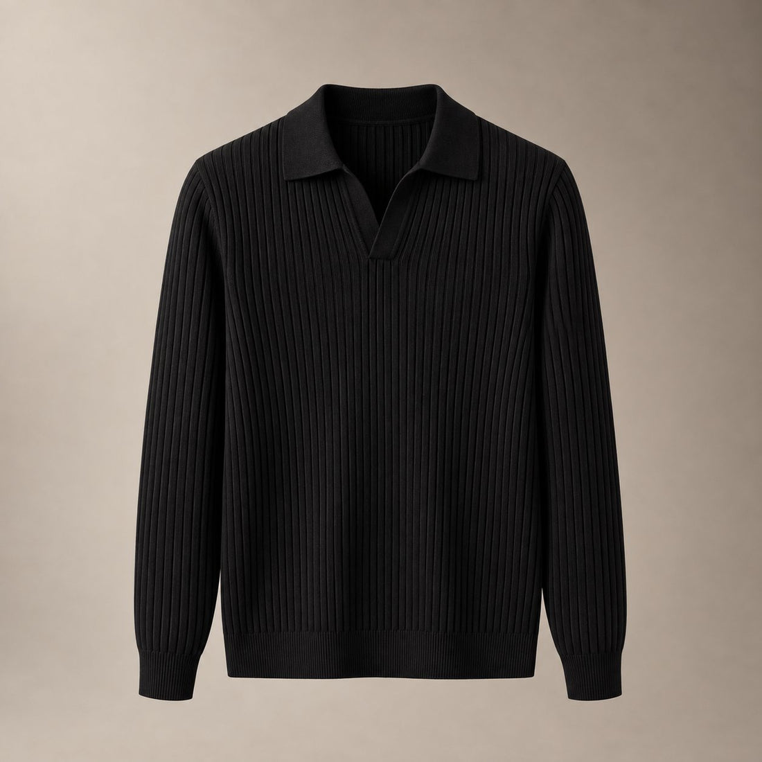 Men's Long Sleeved V-Neck Polo Shirt