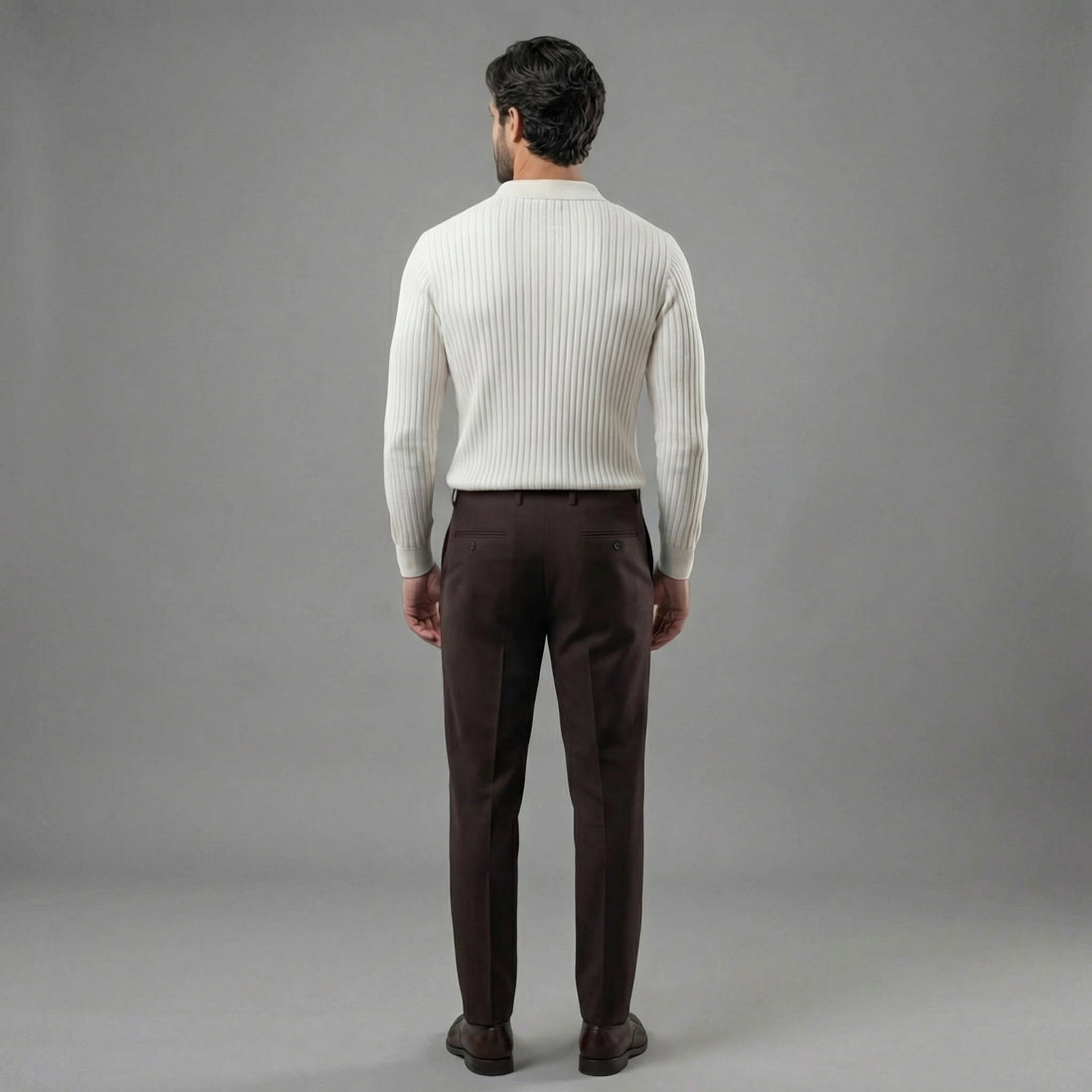 Men's Long Sleeved Zipper Polo Sweater