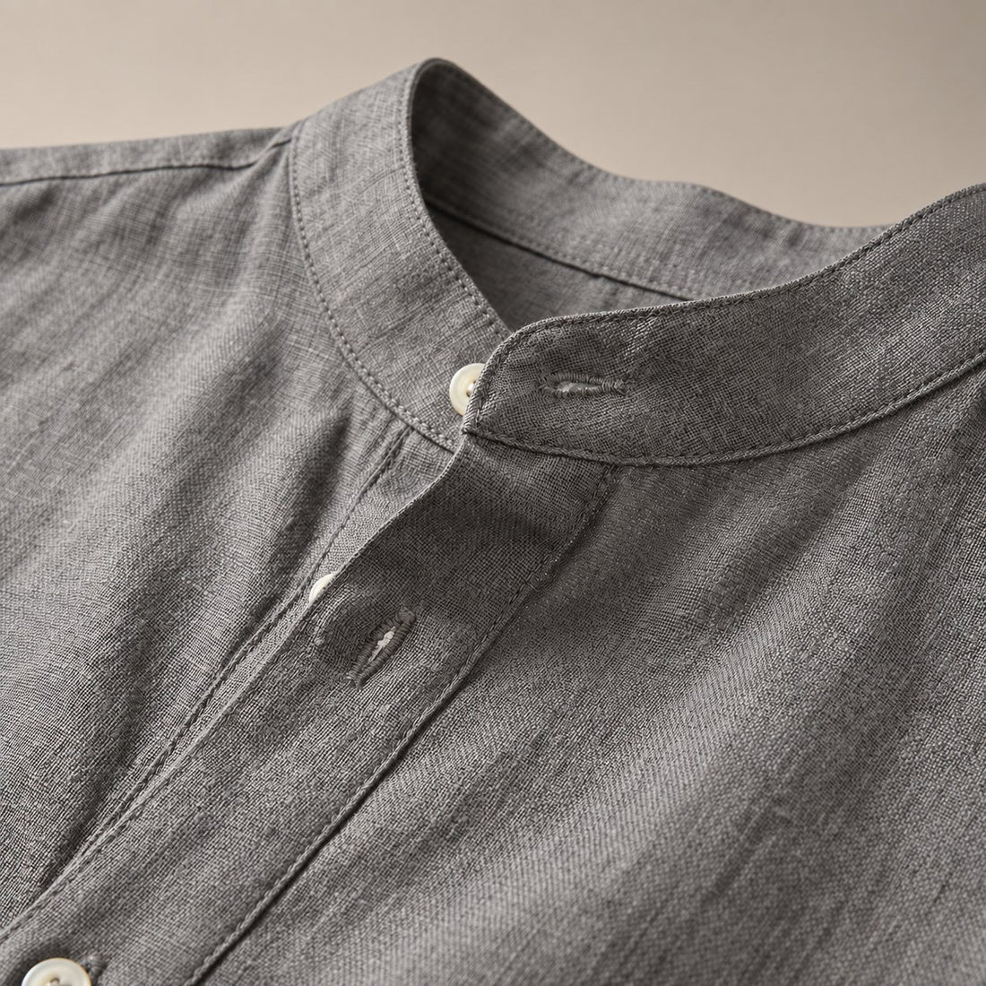 Men's Loose-Fit Henley Collar Shirt