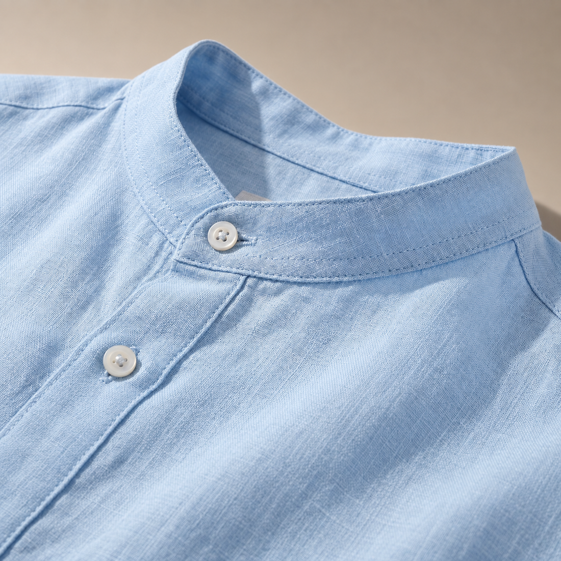 Men's Loose-Fit Henley Collar Shirt