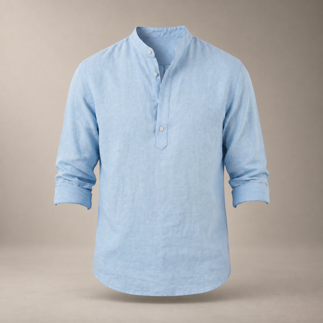 Men's Loose-Fit Henley Collar Shirt