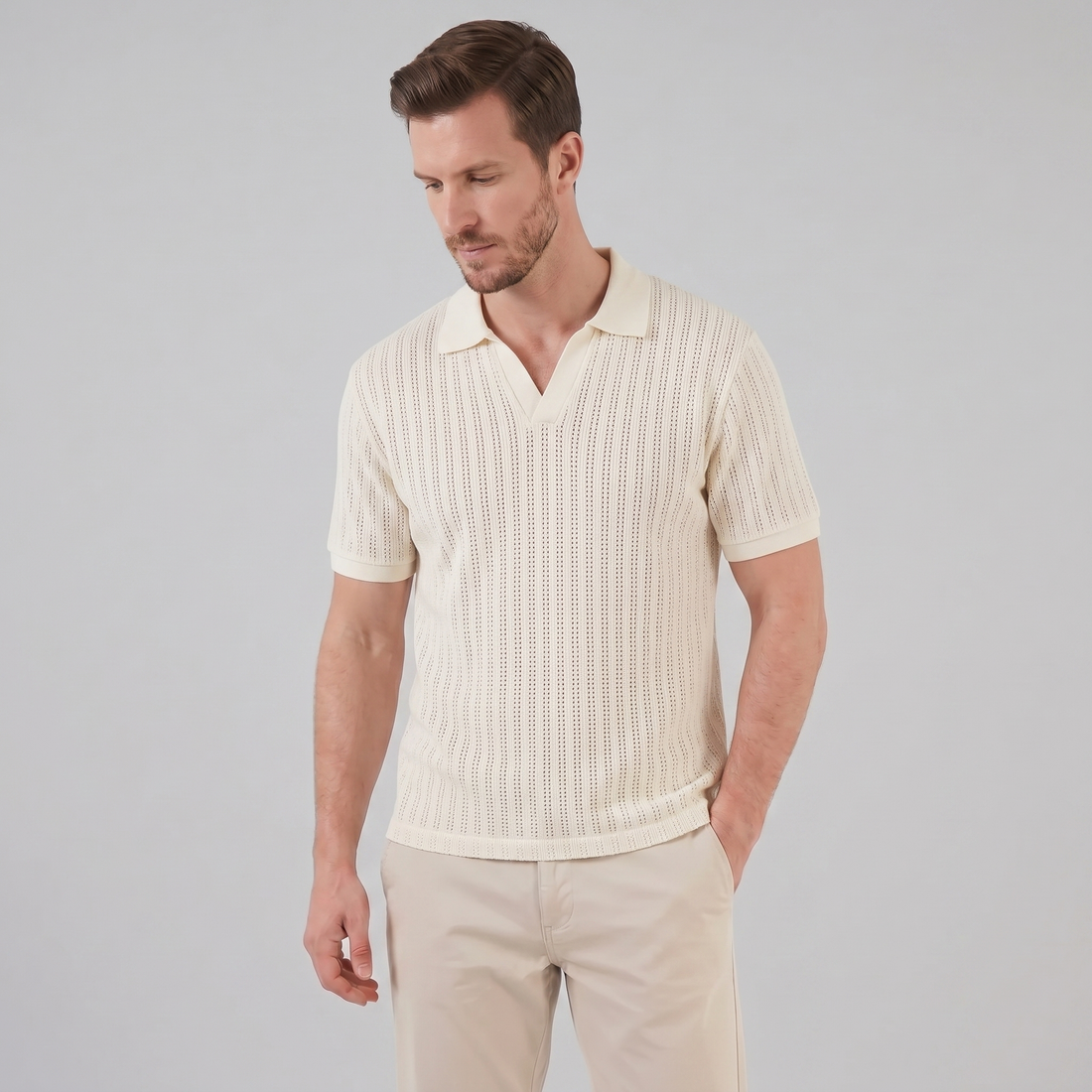 Men's Open Collar Summer Polo Shirt