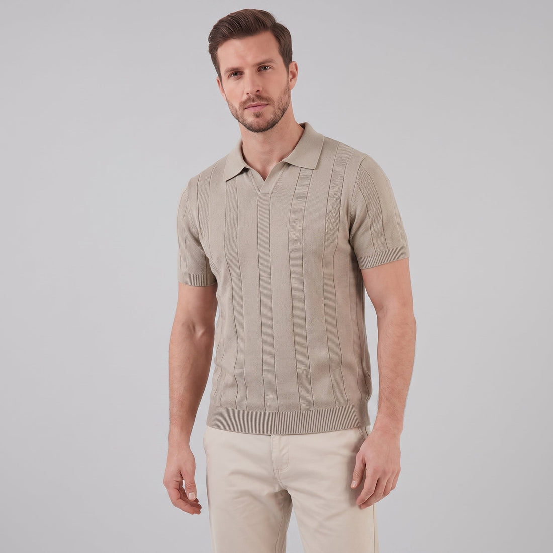 Men's Open Knit Polo Shirt