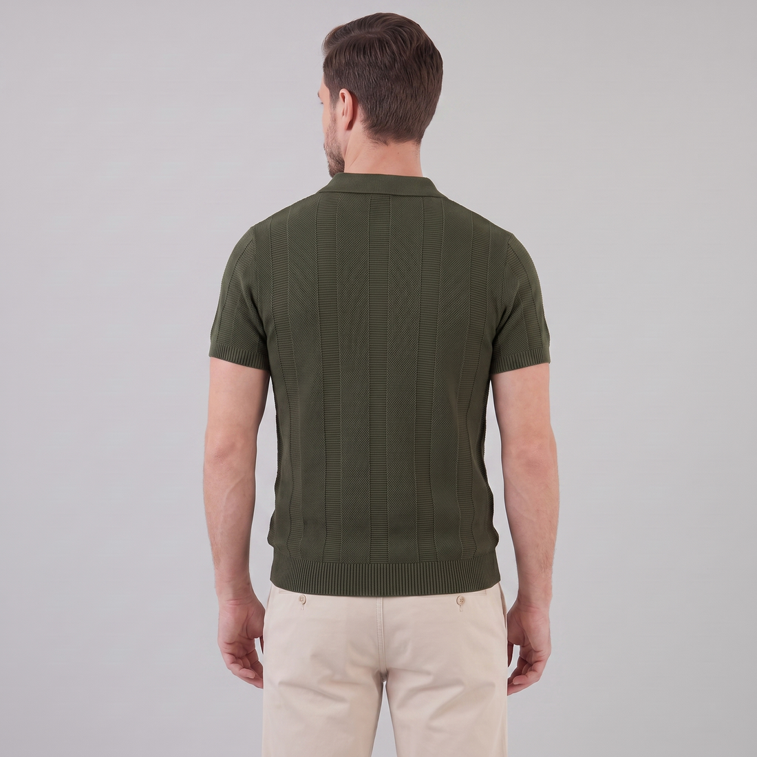 Men's Open Knit Polo Shirt