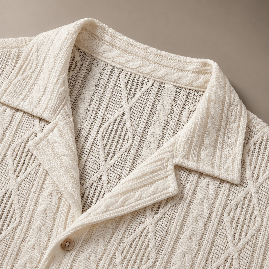 Men's Open-Knit Shirt and Trousers Set