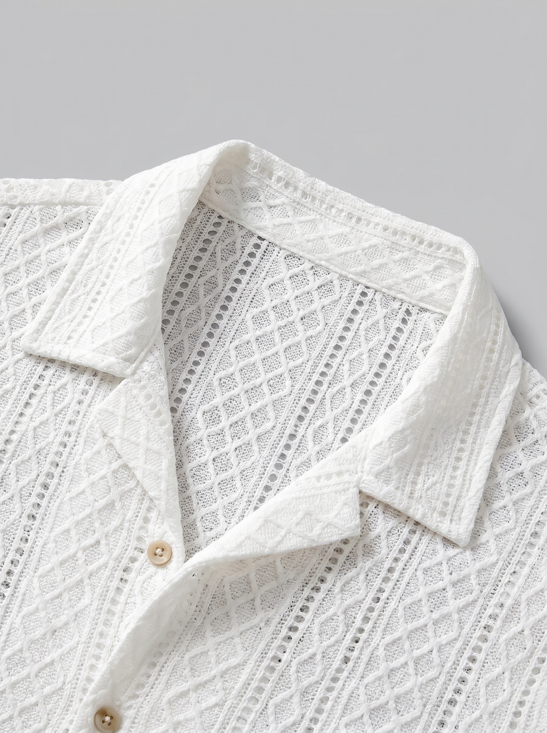 Men's Open-Knit Shirt and Trousers Set
