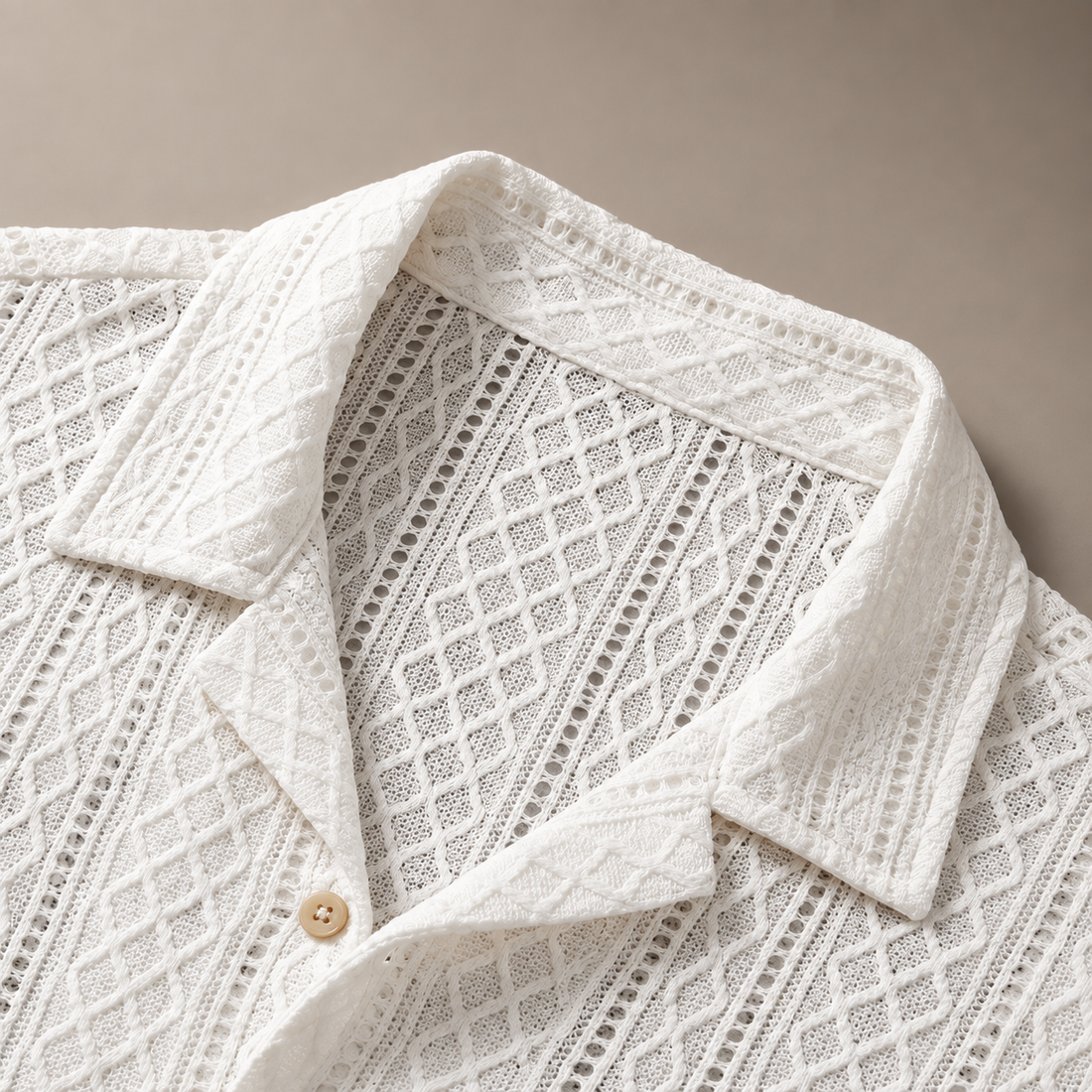 Men's Open-Knit Shirt and Trousers Set
